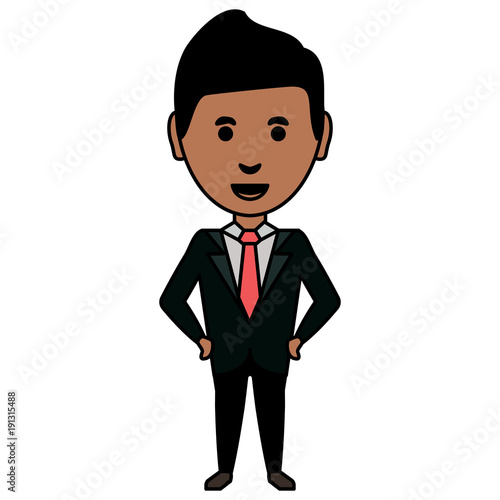 cartoon businessman icon