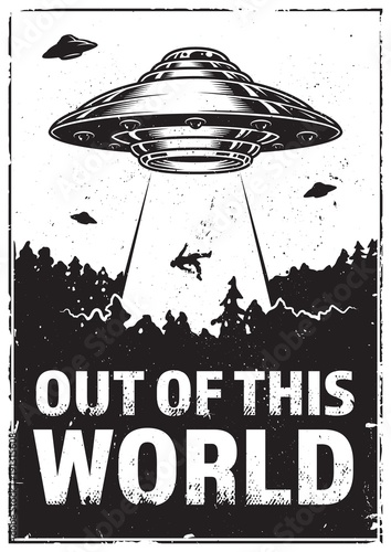 Fotografie, Obraz UFO abducts human.