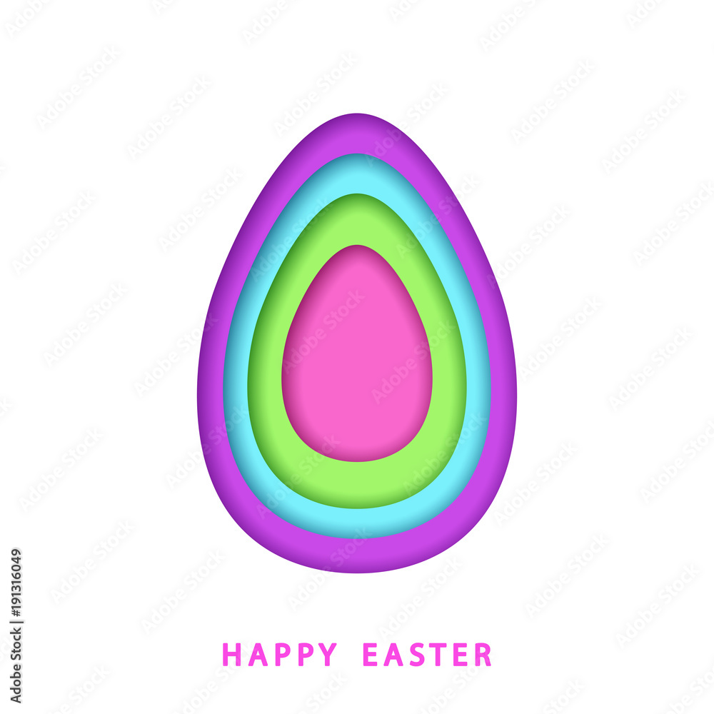 Happy easter template with colorful eggs cut from paper. Happy easter template with colorful eggs cut from paper.