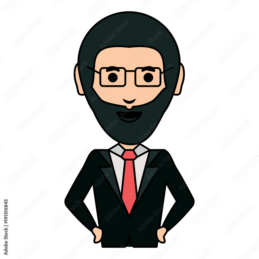 cartoon businessman icon