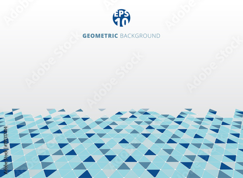 Abstract blue geometric tri...