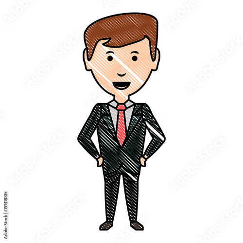 cartoon businessman icon