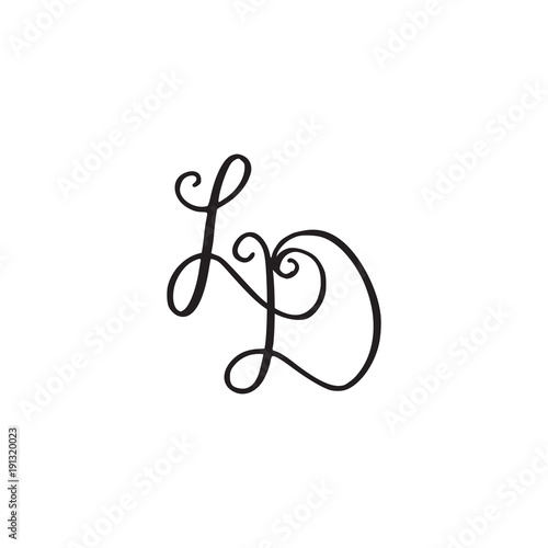 Handwritten monogram LD icon