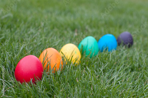 Easter hunt in a garden
