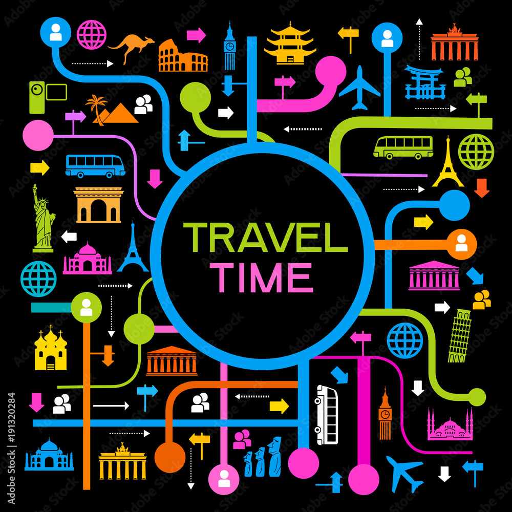 A set of elements for travel and vacations.0010118 A set of elements for travel and vacations.0010118