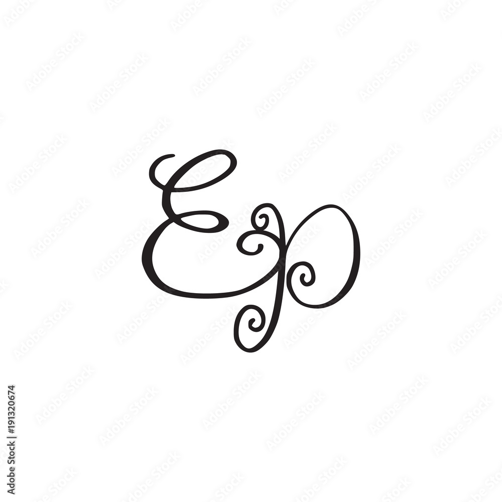 Handwritten monogram EP icon Handwritten monogram EP icon