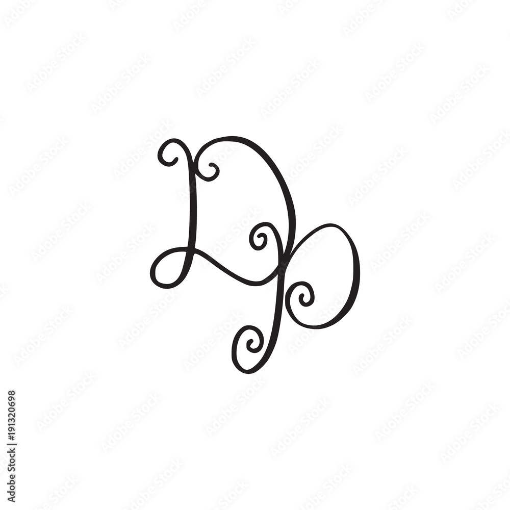 Handwritten monogram DP icon Handwritten monogram DP icon