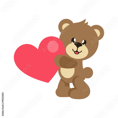 cartoon lovely bear with heart