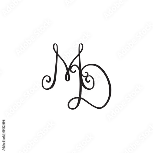 Handwritten monogram MD icon