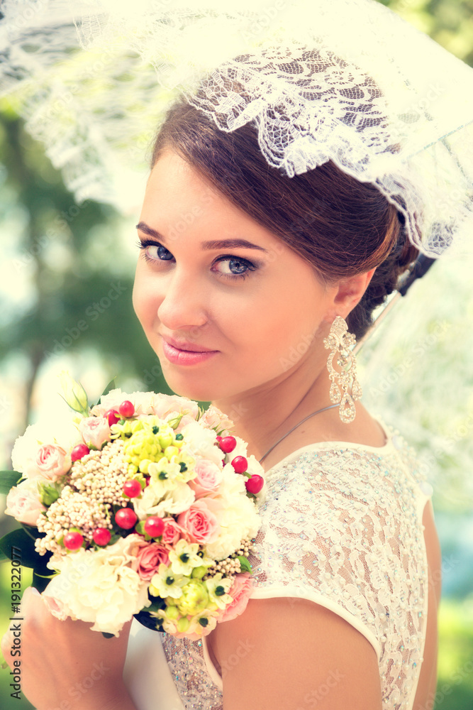 Summer romantic wedding in Provence style in the forest, on the green grass Summer romantic wedding in Provence style in the forest, on the green grass