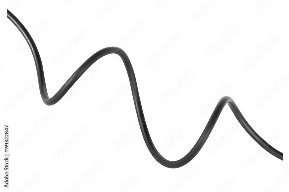 black wire isolate on white background black wire isolate on white background