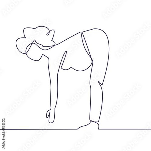 One continuing line. Yoga for pregnant