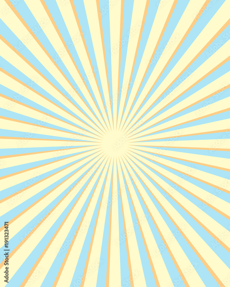 Yellow and blue rays background