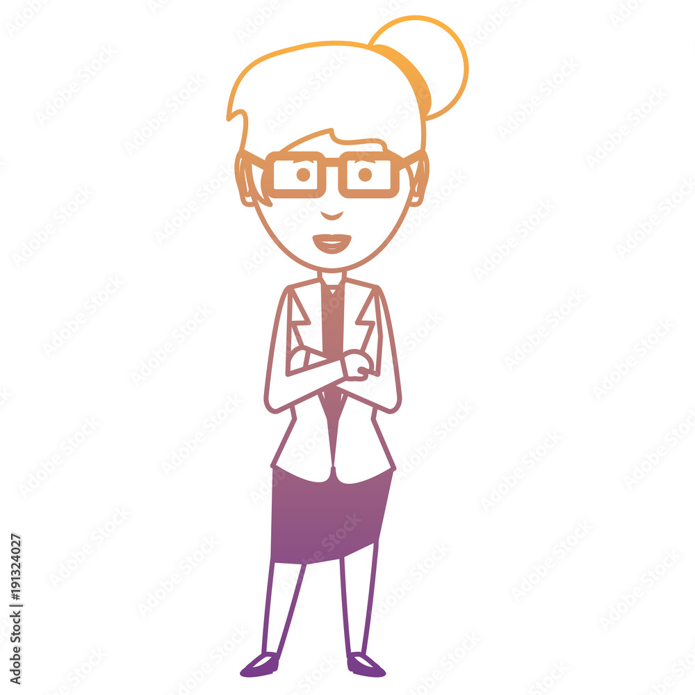 cartoon businesswoman icon