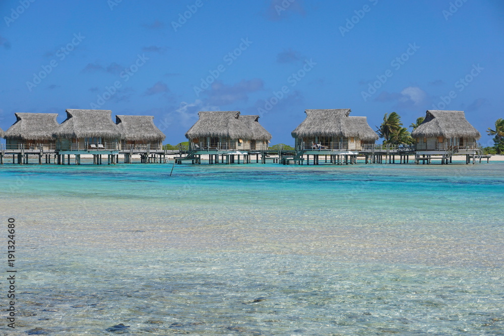 Tropical resort with overwater bungalows