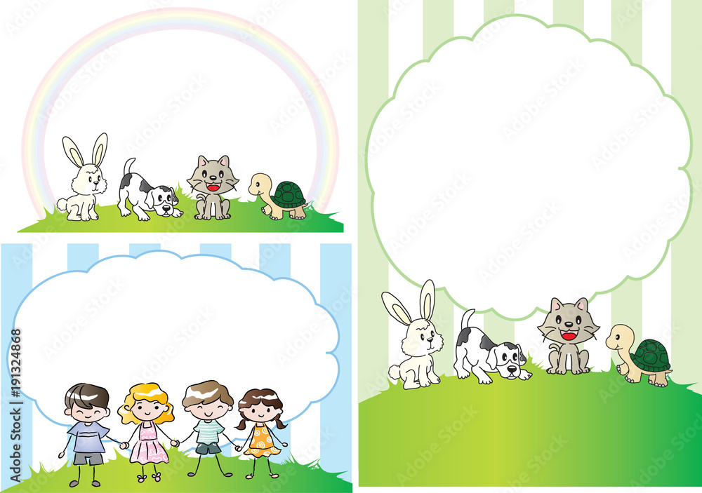 Obraz premium kids and card