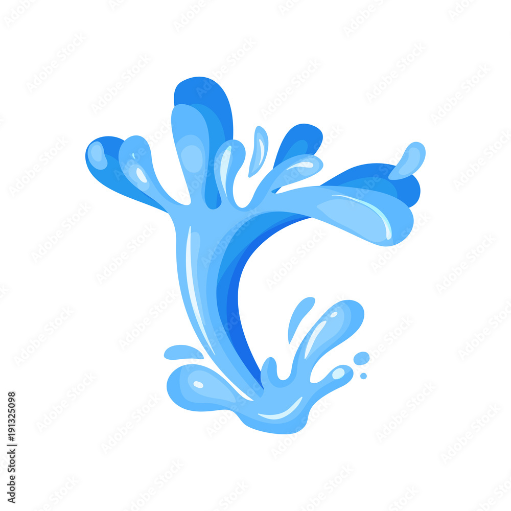 Blue ocean or sea wave water splash, wavy symbol of nature in motion vector Illustration Blue ocean or sea wave water splash, wavy symbol of nature in motion vector Illustration