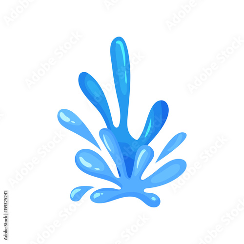Blue wave symbol in form of splashes  nature  marine and nautical theme vector Illustration