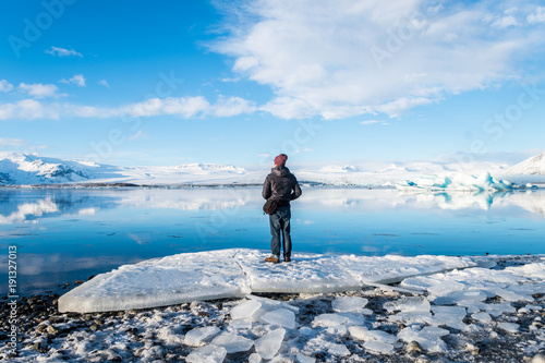 Vászonkép sunny day at jokulsarlon glacier, Iceland