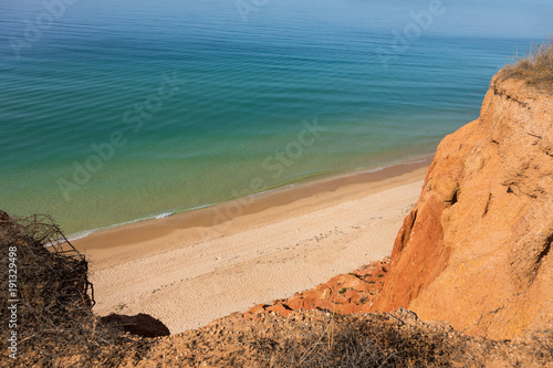 Top view of Falesia beach, Algarve Portugal