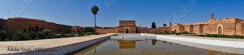 Remains of a ruined 16th century Saadian Dynasty El Badi palace located in Marrakesh, Morocco, Africa