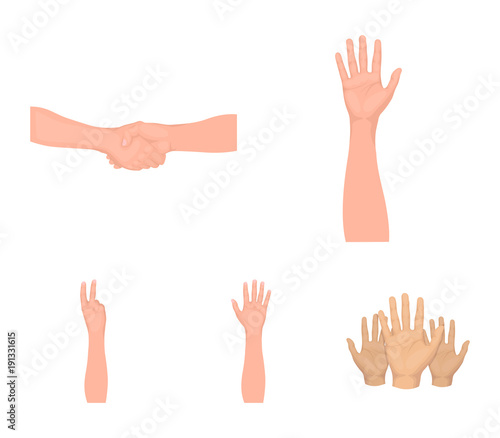 Sign Language cartoon icons in set collection for design.Emotional part of communication vector symbol stock web illustration.