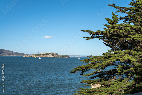 Beautiful cityscape of Alcatraz Island