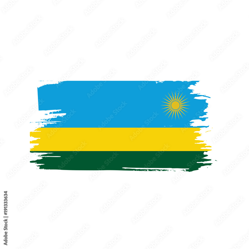 Fototapeta premium Rwanda flag, vector illustration
