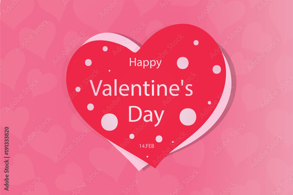 Valentines Day card design Vector background.