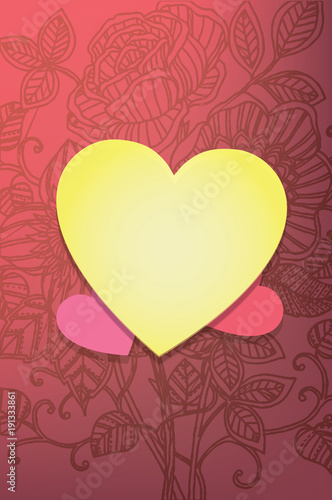 Valentines Day card design Vector background.