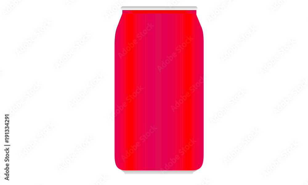 The red tin aluminum drink. Illustration isolated The red tin aluminum drink. Illustration isolated