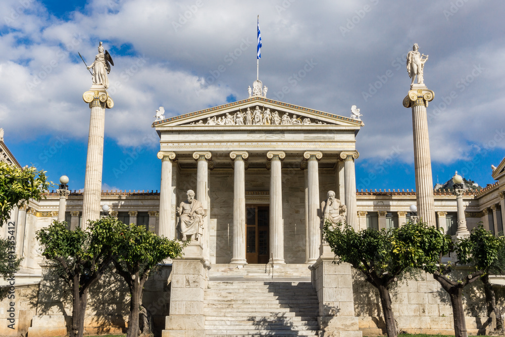 Obraz premium The Academy of Athens in Greece. It is the most magnificent of all the neoclassical buildings that were constructed in Athens during the 19th century. 