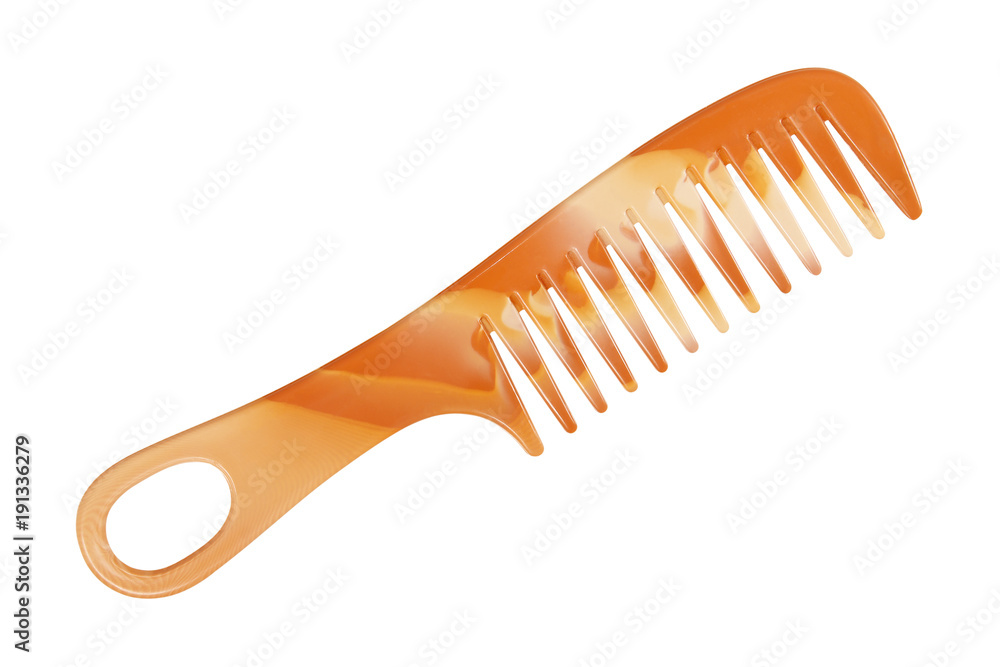 brown plastic Hair comb isolated on white background brown plastic Hair comb isolated on white background
