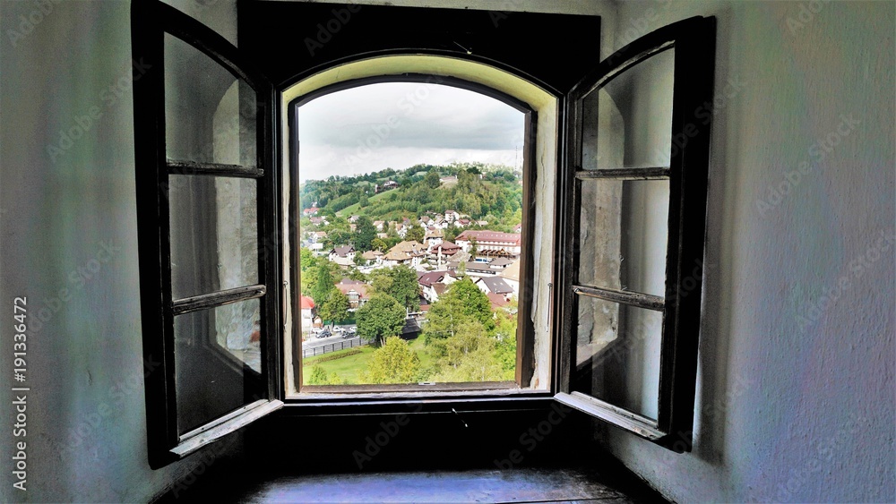 Fototapeta premium Windows .Dracula's Castle, Romania.Photos was shot in Mai 2017