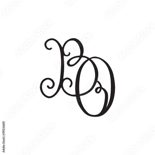 Handwritten monogram BO icon