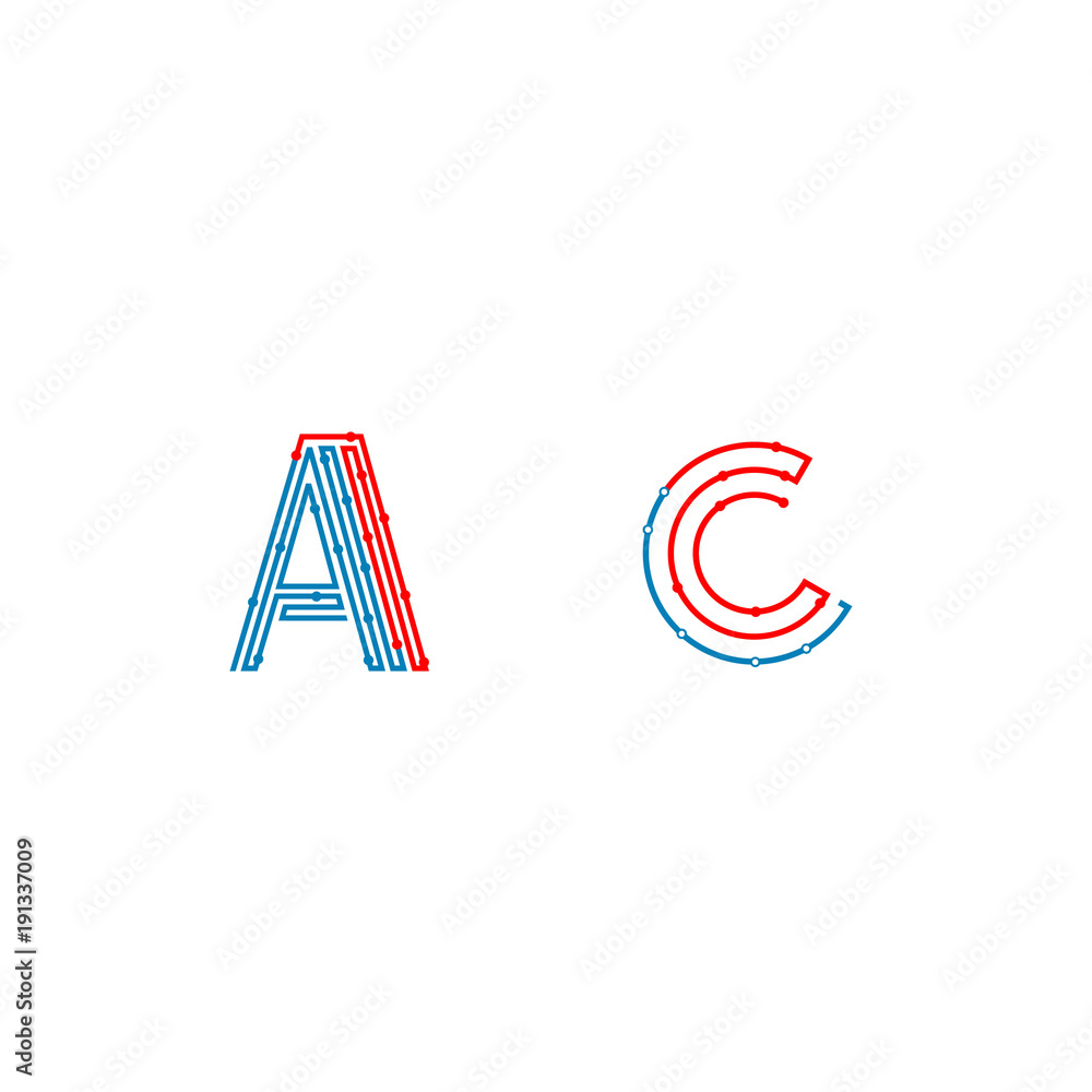 Obraz premium Letter A, Letter C Technology Logo