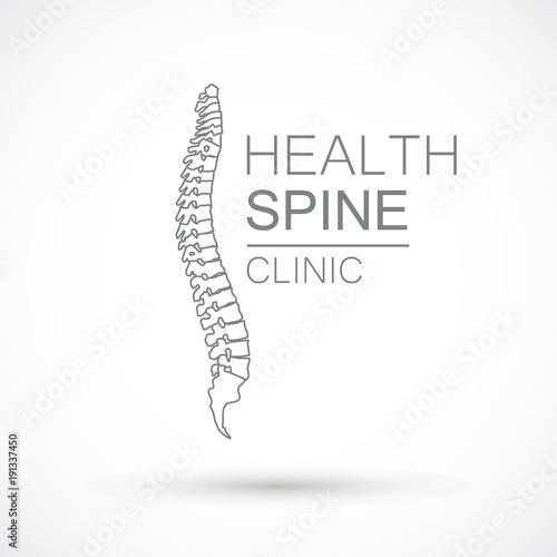 Spine health logo clinic medicine chiropractic backbone illustration