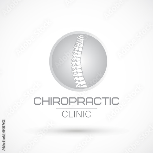 Spine health logo clinic medicine chiropractic backbone illustration