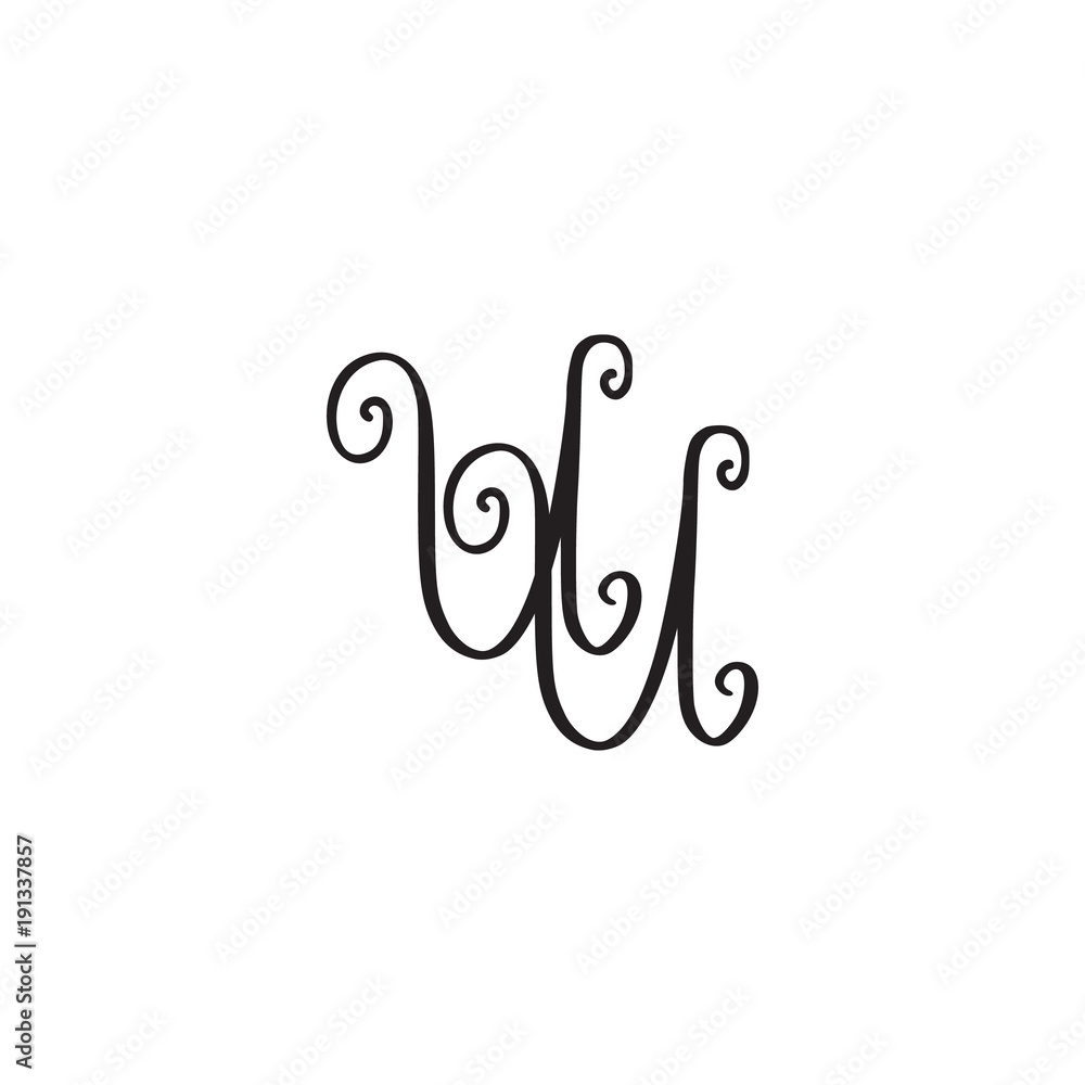 Handwritten monogram UU icon Handwritten monogram UU icon
