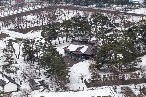 Tourism attraction former magistate office of Hakodate Japan Fort Goryokaku . photo