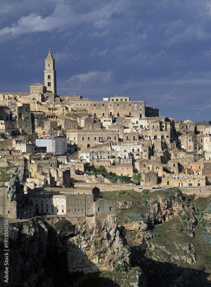 View over the old town of Matera, Italy