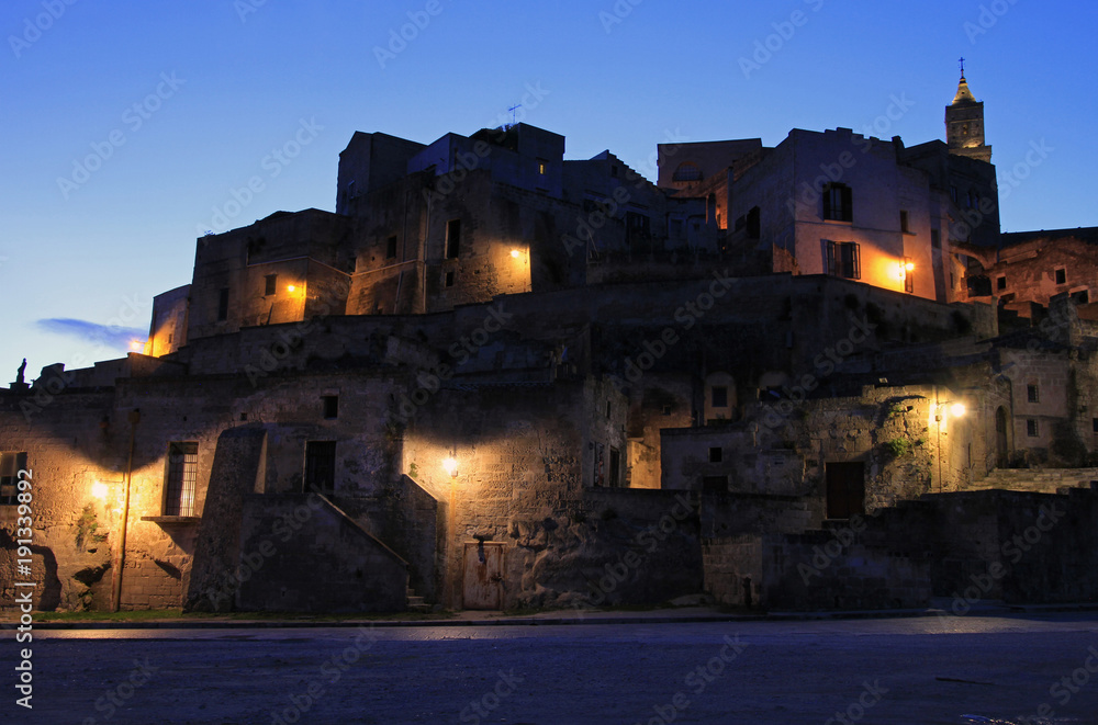 Matera, Italy, at night