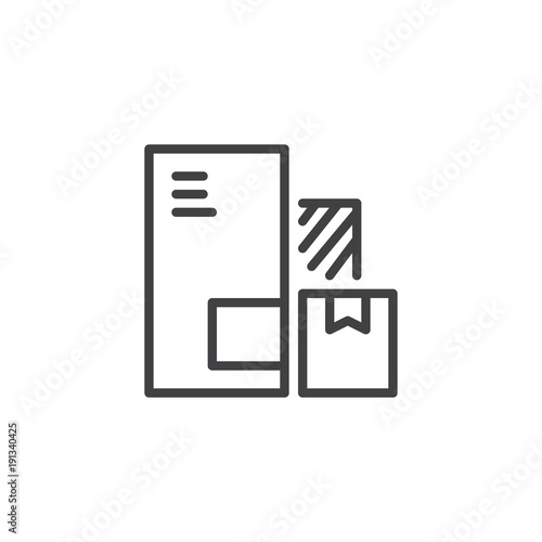 Delivery packaging boxes line icon, outline vector sign, linear style pictogram isolated on white. Cardboard boxes symbol, logo illustration. Editable stroke