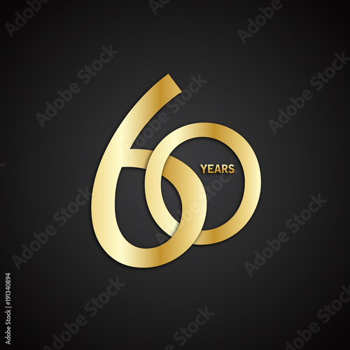 60 YEAR ANNIVERSARY Vector Icon