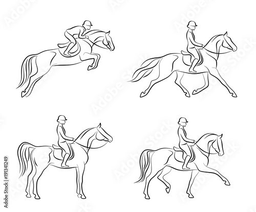 Dressage set on a white background