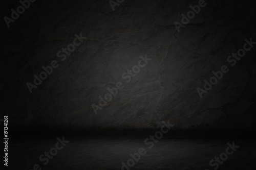 Black  dark and gray abstract  cement wall and studio room gradient background.
