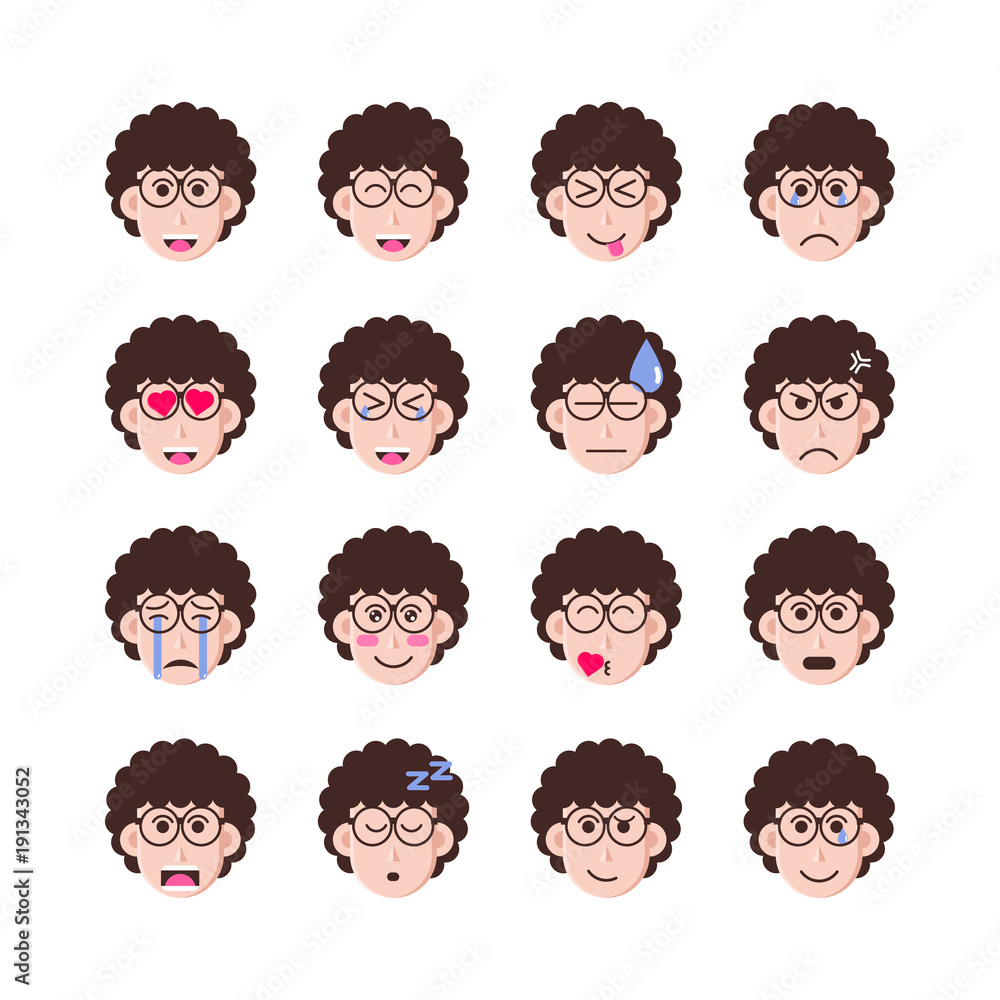 nerd boy glasses frizzy emoticon nerd boy glasses frizzy emoticon