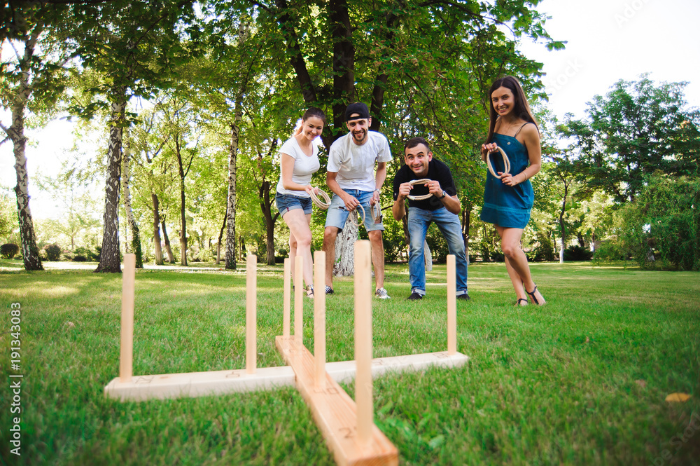 Fototapeta premium Outdoor games - ring toss.