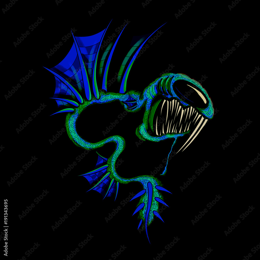 Underwater Deep Sea Monster Fish Angler Dragons Illustration Cartoon Stock Illustration | Adobe Stock Underwater Deep Sea Monster Fish Angler Dragons Illustration Cartoon Stock Illustration | Adobe Stock