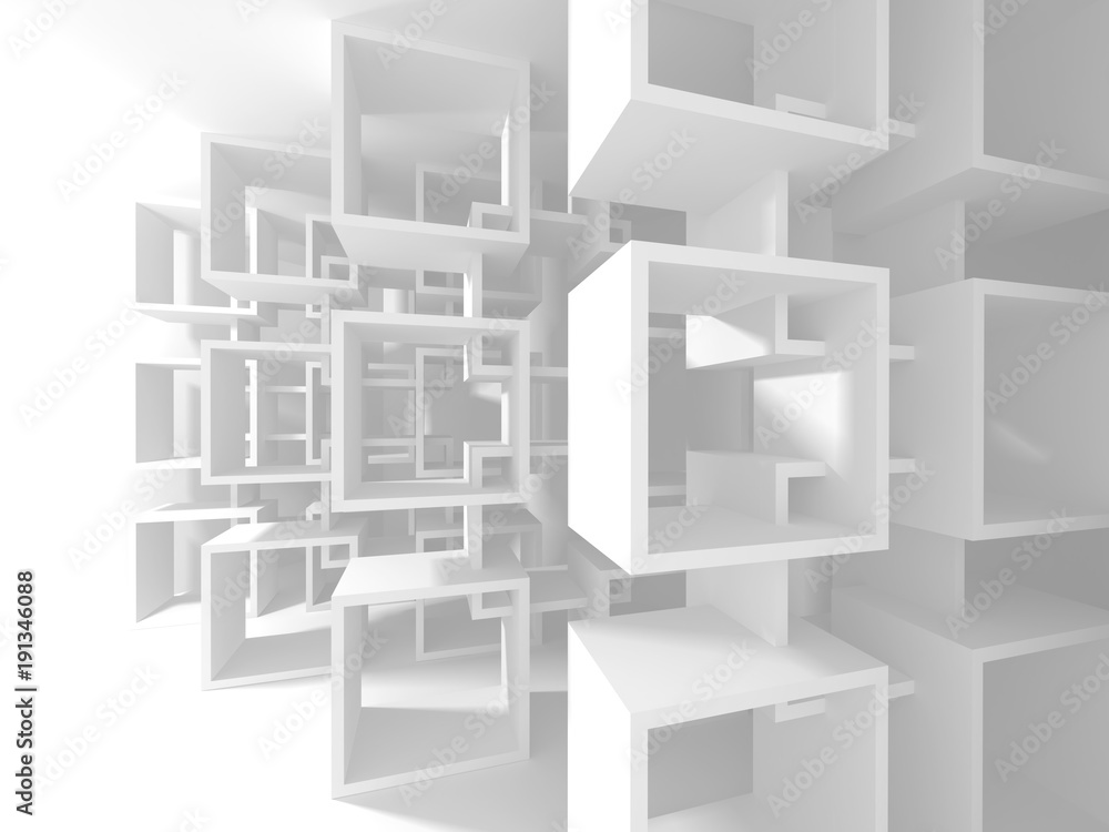 Futuristic White Architecture Design Background Futuristic White Architecture Design Background